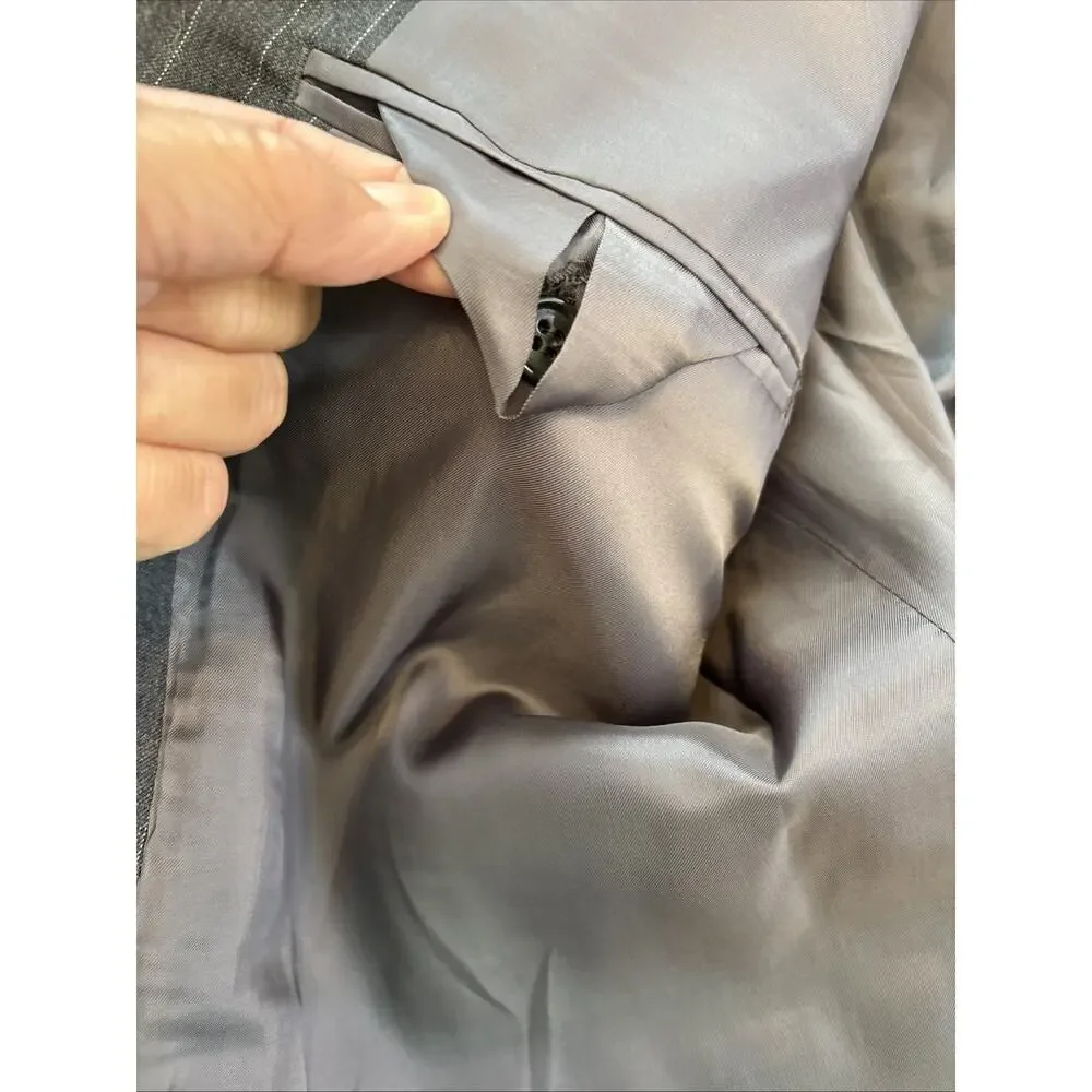 Lauren Ralph Lauren Mens 50L Gray 100% Wool Two Button Blazer Jacket
